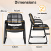 Set of 4 Ergonomic Reception Chair w/Padded Armrests-Black