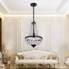 Crystal Chandelier Ceiling Light Pendant Light Black Lamp Height Adjustable E27