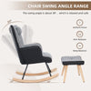 High Back Rocking Chair with Footstool Lazy Cozy Leisure Seating for Living Room