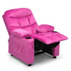 Larger Kids Recliner Chair Adjustable Velvet Fabric Lounge Sofa Recliner-Pink