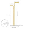 Free Standing Coat Stand Rack Granite Stone Base Metal Tube Garment Clothes Rail