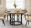 Tribesigns Round Dining Table for 4-6 People, 120 CM Kitchen Table, ONLY Table