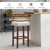 Set of 2 Saddle Bar Stools Backless Counter Stool W/ Upholstered Sponge Cushion