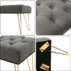 Upholstered Bench Dining Chairs Stools Bedroom Footstool Button Decorated Seat