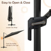 Heavy-Duty Sun Shade Outdoor Offset Hanging Umbrella w/ 360° Rotation-Grey