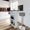 Bar Table Set with 2 Swivel Stools & Storage Shelves Anthracite White Modern