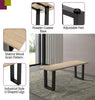 Dining Bench with Black Metal U Shaped Legs, Wooden Bench (120cm), Kitchen Bench
