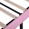Double Upholstered Bed Frame 135x190 cm with Adjustable Button-Tufted Headboard