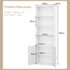 6-Tier Tall Bookshelf Wood Bookcase Organizer Display Storage Shelf W/ 2 Doors