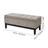 110cm Ottoman Storage Box Linen Fabric Blanket Toy Box Pouffe Bench Footstool