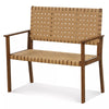 Outdoor Garden Bench 2-Seater Conversation Chair Rubber Wood Patio Loveseat