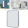 Black Rectangle Metal Framed Mirror Glass Wall Mounted Vanity Bathroom Bedroom