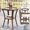 3 Piece Patio Swivel Rocker Set 2 Outdoor Wicker Rocking Chairs Brown