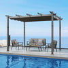 3 x 3(m) Aluminium Pergola with Retractable Roof, Outdoor Garden Gazebo Canopy