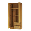Modern 2 Door 2 Drawer Wardrobe with Shelf Hanging Rail Clothes Storage Cupboard