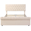Double Ottoman Bed Frame, 4ft6 Gas Lift Storage Bed with Headboard Velvet Fabric