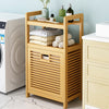 Dirty Clothes Basket Bamboo Shelf Home Bathroom Storage Rack Towel Organizer UK