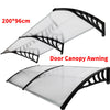 200x96cm Canopy Awning Rain Cover Shelter for Front Back Door Window Porch Black
