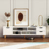 Modern TV Stand with 1 Door and 4 Shelves 2 Drawers Wood Entertainment Nckspafqf