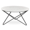 Coffee Table Marble Effect MDF Tabletop w/ Metal Legs | 80 x 45cm | Living Room
