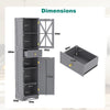 Bathroom Storage Cabinet Freestanding Floor Cabinet w/2 Doors Grey