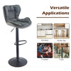 2x Bar Stools Faux Leather Gas Lift Adjustable Pub Chair Frosting Base Swivel