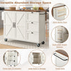 Rolling Kitchen Island Trolley Serving Cart Cabinet w/ 3 Drawers & Storage Doors