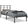 Metal Bed Frame with Headboard Black 80x200 cm