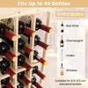 40 Bottles Storage Wine Rack Freestanding Pine Wood Display Shelf Wine Holder