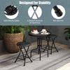 Folding Stool Set of 2 Foldable Chair Steel Frame Portable Collapsible Stool