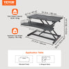 VEVOR Stand Up Desk Converter Standing Sit Desk Workstation Adjustable Height
