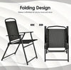 Set of 6 Patio Furniture Set Garden Coffee Table and 4 Folding Chair w/ Umbrella