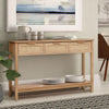 130cm Wooden Entryway Console Table with 3 Drawers Foyer Side Sofa Accent Tables