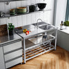 Stainless Steel Single Bowl Catering Sinks Commercial Home Kitchen LHD Platform