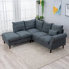 L-Shaped Corner Sofa, Sectional Couch with Built-in USB Port Chaise