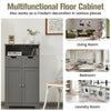 Bathroom Cabinet Floor Storage Cabinet Standing Cupboard w/1 Shelf &2 Drawers