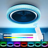 RGB LED Ceiling Fan Light Adjustable Wind Speed Remote Control W/ Music Speaker