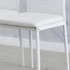 Modern Set of 4 Faux Leather Dining Chair Padded Seat Kitchen Dinning Room White