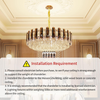 Modern Luxury round Crystal Chandelier: 40Cm 3-Tiers Ceiling Hanging Pendant Lig