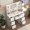 Dressing Table with LED Lights Mirror 7 Drawers Vanity Make up Desk Dresser Set