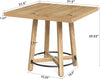 Square Dining Table for 2-4, 80cm Modern Small Kitchen Table for Dinner Room