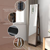 360° Rotating Jewelry Armoire Lockable Standing Jewelry Organizer Cabinet w/Mirr