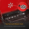 Outdoor Barbecue Cooking Grill Powder Wheels Red Charcoal Trolley BBQ