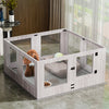 Heavy Duty Dog Playpen Shatter-proof Glass Pet Enclosure Crate Cage Indoor Fence