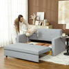 Convertible 2 Seater Sofa Bed with Hidden Storage, 2 Cushions, Light Grey