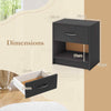 Bedroom Modern End Table Compact Nightstand w/Storage Shelf-Grey