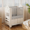Premium Baby Toddler Cot Bed with Wheels & 4 Drawers Eco-friendly 85x62x108cm UK