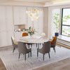 Retractable Dining Table Heavy Duty Sintered Stone Variable Shape for 4-10 Seat