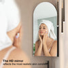 Arched Bathroom Mirror Cabinet Metal Framed Wall Mounted For Bathroom Corner