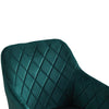 2pcs Dining Chairs Armchairs Velvet Upholstered Soft Padded Seat Back Metal Legs